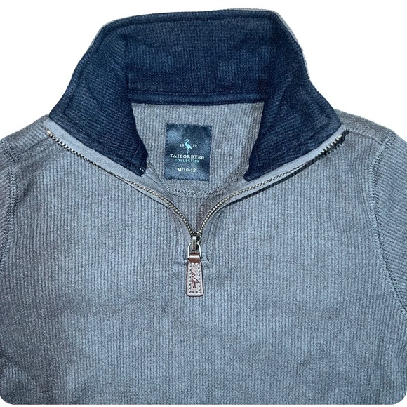 BOYS ULTRA SOFT RIBBED QUARTER ZIP SWEATER | TailorByrd - Picture 5 of 9